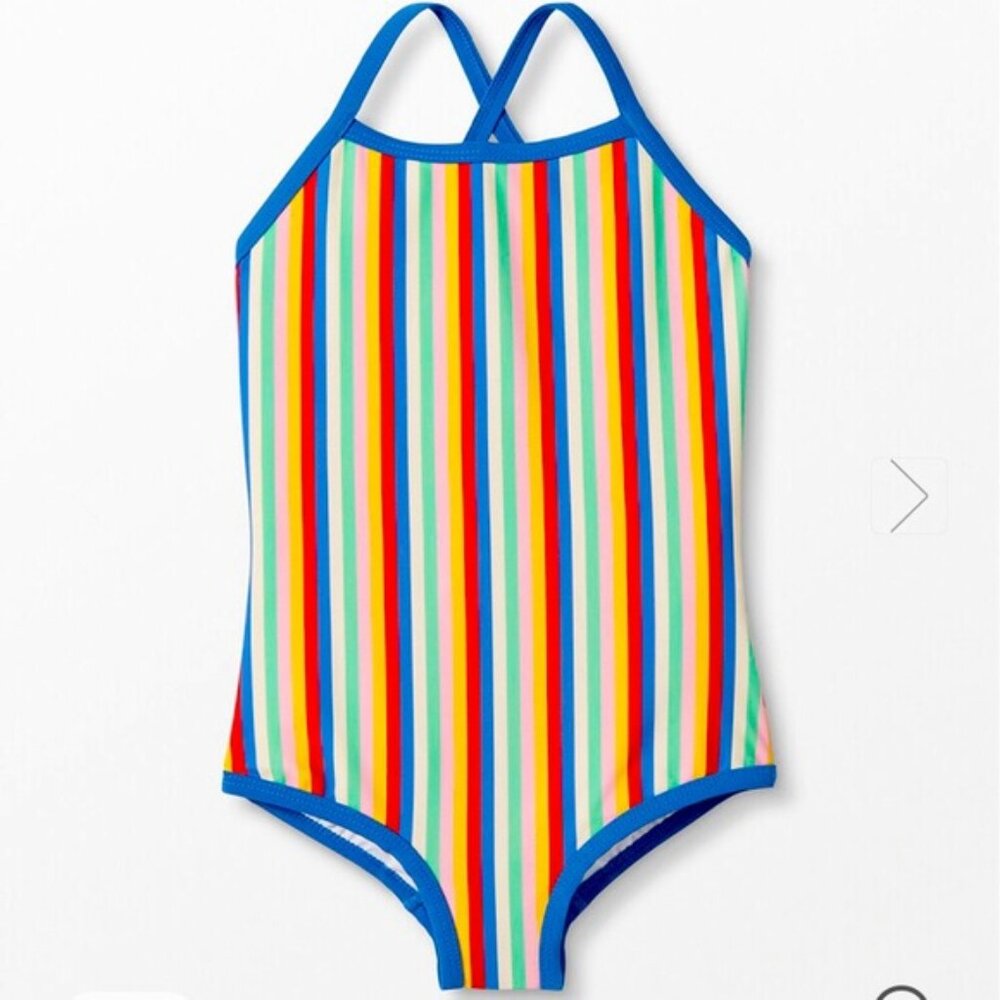 Hanna Andersson | Girls One Piece Rainbow Stripe Swimsuit
